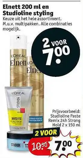 Kruidvat Elnett 200 Ml En Studioline Styling aanbieding