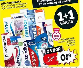 Kruidvat Alle Tandpasta aanbieding