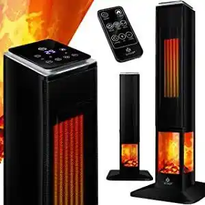 Amazon Kesser® toren warmtestraler, staande warmtestraler, infrarood met afstandsbediening, timer, schoorsteeneffect, verwarming tor aanbieding