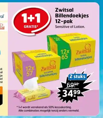 Trekpleister Zwitsal Billendoekjes 12-pak aanbieding