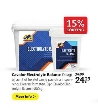 Boerenbond Cavalor Electrolyte Balance 15% Korting aanbieding