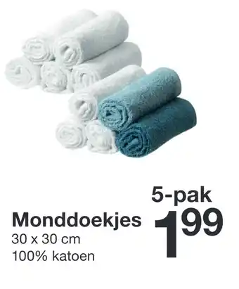 Zeeman Monddoekjes 30x30cm aanbieding