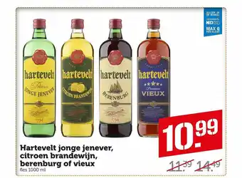 Coop Hartevelt jonge jenever, citroen brandewijn, berenburg of vieux aanbieding