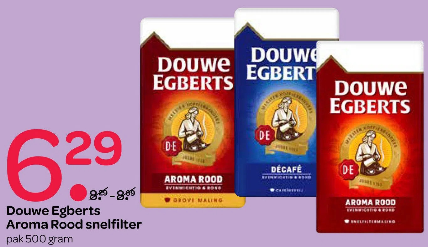Douwe egberts aroma rood snelfilter aanbieding bij Spar