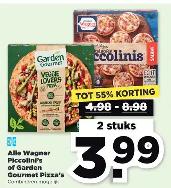 PLUS Alle wagner piccolini's of garden gourmet pizza's aanbieding