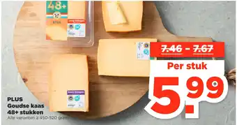 PLUS Plus goudse kaas 48+ stukken aanbieding