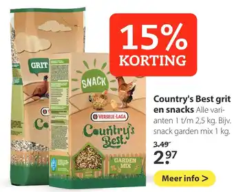 Pets Place Country's Best grit en snacks aanbieding