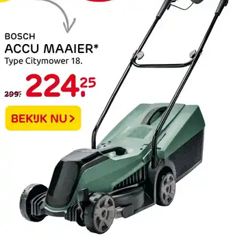 Praxis Bosch Accu Maaier* Type Citymower 18 aanbieding