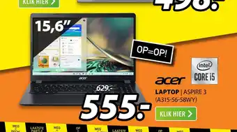 Expert Acer Laptop Aspire 3 (A315-56-58WY) 15,6" aanbieding