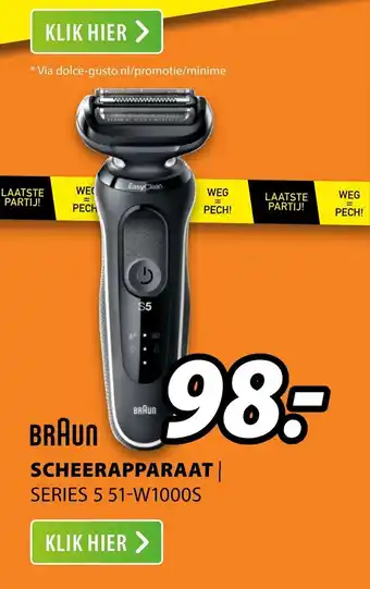 Expert Braun Scheerapparaat Series 5-51-W1000S aanbieding