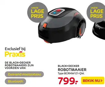 Praxis Black+Decker Robotmaaier Type Bcrmw121-Qw. aanbieding