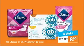 Albert Heijn Alle Libresse en o.b. Procomfort 16 stuks aanbieding