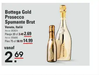 Sligro Bottega gold prosecco spumante brut aanbieding