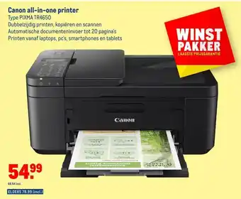 Makro Canon all-in-one printer pixma tr4650 aanbieding