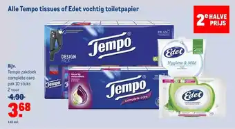 Makro Alle tempo tissues of edet vochtig toiletpapier aanbieding