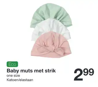 Zeeman Baby muts met strik aanbieding