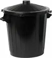 Bol.com Prullenbak - kunststof - zwart - 80 liter aanbieding