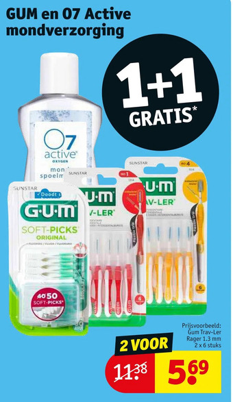 Kruidvat Gum en 07 active mondverzorging aanbieding