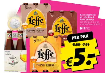 Boni Karmeliet tripel of Leffe blond, bruin of tripel aanbieding