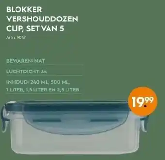 Blokker Vershouddozen clip, set van 5 aanbieding