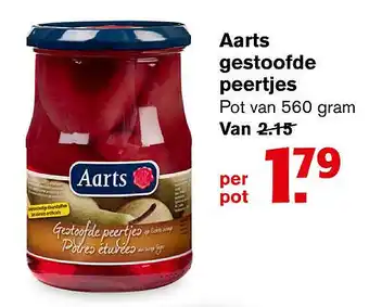 Hoogvliet Aarts gestoofde peertjes 560 gram aanbieding