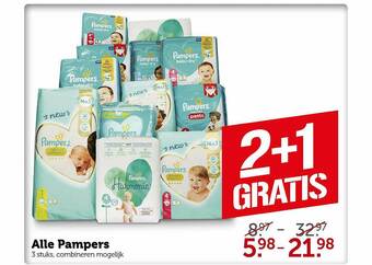 Coop Alle Pampers 2+1 Gratis aanbieding