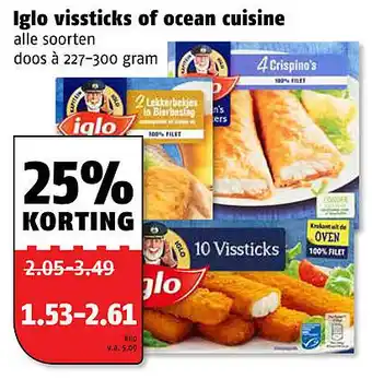 Poiesz Iglo vissticks of ocean cuisine aanbieding