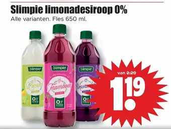 Dirk Slimpie limonadesiroop 650ml aanbieding