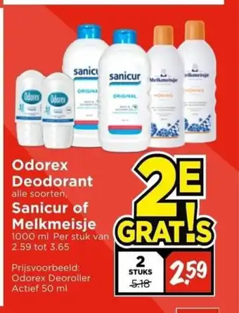 Vomar Voordeelmarkt Odorex deodorant alle soorten aanbieding