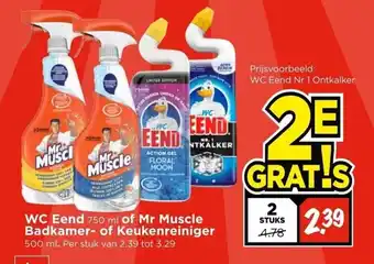 Vomar Voordeelmarkt WC eend 750ml of Mr muscle badkamer of keukenreiniger 750ml aanbieding