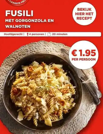 Vomar Voordeelmarkt Fusili met gorgonzola en walnoten per persoon aanbieding