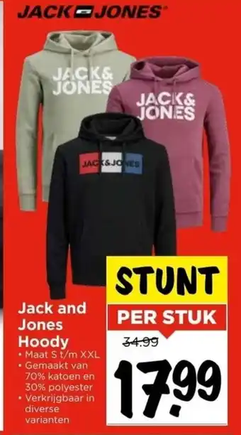 Vomar Voordeelmarkt Jack and jones hoody stunt per stuk aanbieding