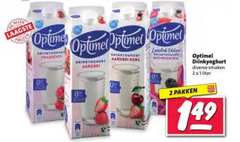 Nettorama Optimel drinkyoghurt diverse smaken 2 x 1liter aanbieding