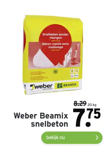 GAMMA Weber Beamix snelbeton aanbieding