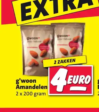 Nettorama G'woon Amandelen 2x200 gram aanbieding