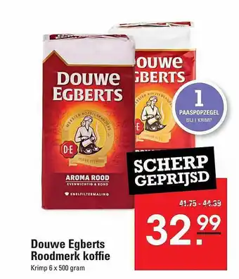 De Kweker Douwe egberts roodmerk koffie aanbieding