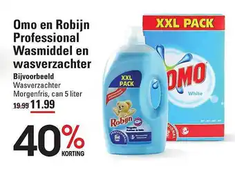 De Kweker Omo en robijn professional wasmiddel en wasverzachter aanbieding