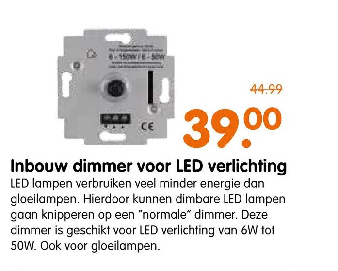 Inbouw dimmer voor led verlichting aanbieding bij Plentyparts