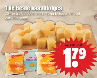 Dirk 1 de Beste kaasblokjes 200 gr aanbieding