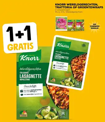 Jumbo Knorr wereldgerechten, trattoria of groentewraps 1+1 gratis aanbieding