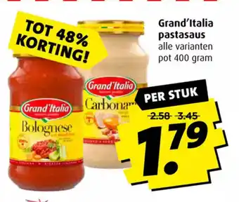 Boni Grand'Italia pastasaus 400 gram per stuk aanbieding