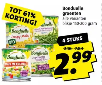 Boni Bonduelle groenten 150-200 gram 4 stuks aanbieding