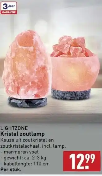 ALDI Kristal zoutlamp aanbieding