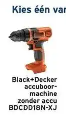 GAMMA Black+decker accuboor machine zonder accu bdcdd18n-xj aanbieding