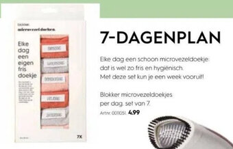 Blokker Microvezeldoekjes per dag set van 7 Art nr. 0011051 aanbieding