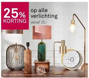 Karwei 25% korting op alle verlichting aanbieding