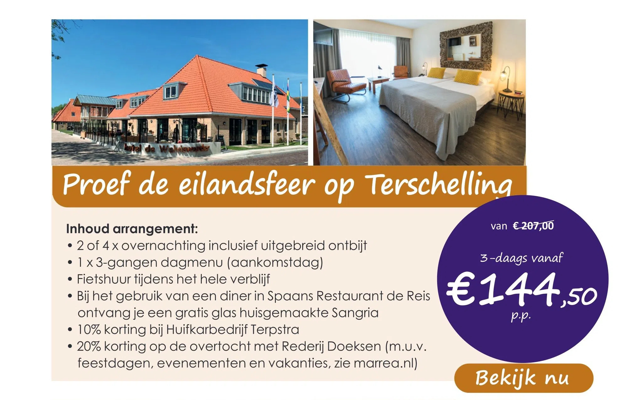 Marrea Hotelarrangementen Proef de eilandsfeer op terschelling aanbieding
