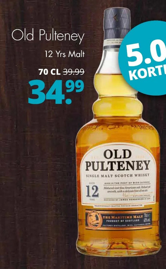 Mitra Old pulteney 12 yrs malt aanbieding