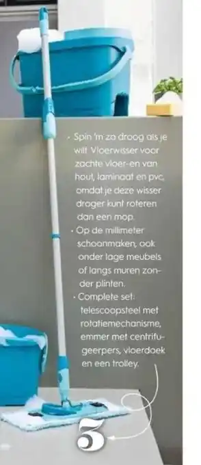 Blokker Leifheit clean twist disc mop ergo compleet systeem aanbieding