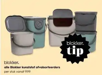 Blokker Kunststof afvalsorteerders per stuk aanbieding